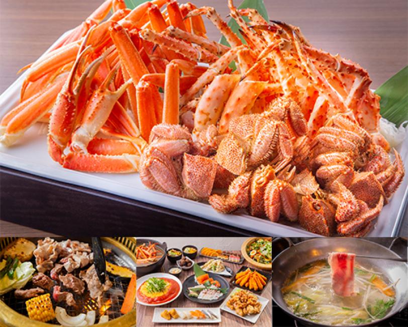 【日本 | 餐飲美食】【KKday獨家】日本北海道|JAPANESE BUFFET DINING 伝-螃蟹餐廳訂位|三大螃蟹吃到飽・創作料理自助餐・燒肉/涮涮鍋吃到飽